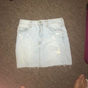 Light wash jean skirt